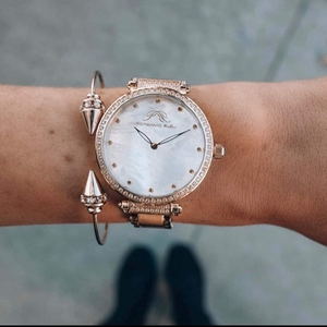 NEW‎ Porsamo Bleu Chantal Luxury Gold Topaz Stainless Steel Watch